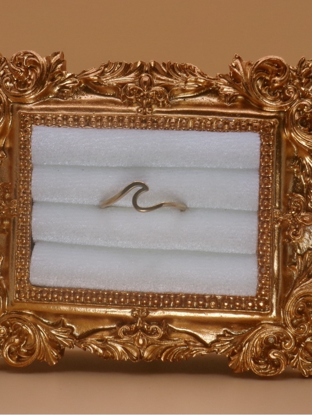 🌵Minimal Wave Ring - Golden Tone